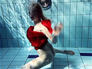 torrid ash-blonde Lucie French teen in the pool