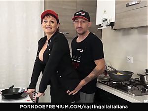 casting ALLA ITALIANA Mature red-haired caboose plowed deep